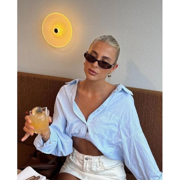 Retro Oval Sunglasses Women Men Y2K Narrow Cat Eye Shades UV Protection main image 5